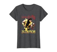 Mortal Kombat Klassic Scorpio Maglietta, Donna, Grigio Scuro, XL