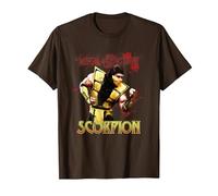 Mortal Kombat Klassic Scorpio Maglietta, Uomo, Marrone, 3XL