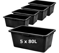 Mortar Box - Contenitore per malta, 5 pezzi, in plastica, 80 l, 78 cm, per malta