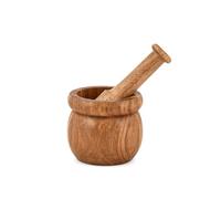 Mortar & Pestles Acacia Wood Grind Spices, Herbs & Grains Effortlessly | Perfetto per Garlic, Ginger, Pastes & Seasonings (4" x 4" x 3")