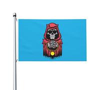 Morte Dello Scheletro Divertente Garden Flag Con 2 Occhielli Bandiere Da Giardino Decorazione Per Patio Interni Esterni 90X150Cm