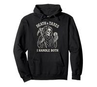 Morte e tasse Gestisco entrambi l"agente speciale dell"IRS Grim Reaper Felpa con Cappuccio