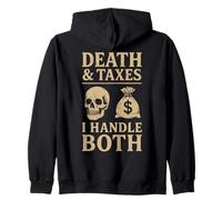 Morte e tasse Gestisco entrambi l"agente speciale dell"IRS Grim Reaper Felpa con Cappuccio
