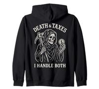 Morte e tasse Gestisco entrambi l"agente speciale dell"IRS Grim Reaper Felpa con Cappuccio
