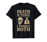 Morte e tasse Gestisco entrambi l"agente speciale dell"IRS Grim Reaper Maglietta
