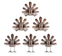 MorTime Portacandele a forma di tacchino, portacandele da tavolo per il Ringraziamento, seduto in piedi, portacandele decorativi in metallo con finitura bronzata, set per decorazioni del
