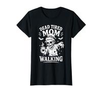 Morto Stanco Mamma Camminare Zombie caffè Mamma Halloween Maglietta