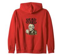 morto stanco zombie con caffè non morti mattina umore Halloween Felpa con Cappuccio