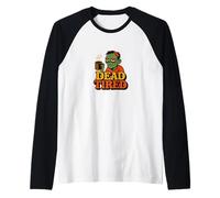 morto stanco zombie con caffè non morti mattina umore Halloween Maglia con Maniche Raglan