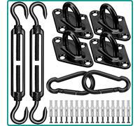 Morzejar Kit di Fissaggio per Tenda Parasole, M6 Resistente, Kit Hardware per Tenda Parasole in Acciaio Inox 304, Set di Fissaggio per Tenda da Giardino Triangolare e Quadrato, Kit di Accessori…