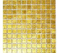 Mos120-0782 - Piastrella in vetro con struttura a mosaico, colore: oro