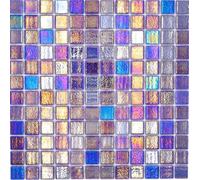 MOS220-P55255 - Mosaico per piscina, in vetro, colore: blu, viola, multicolore iridescente