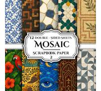 Mosaic Scrapbook Paper Part 02 |: 12 Double - Sided Sheets Perfect For Scrapbooking, Wrapping, Junk Journals, Decoupage, DIY Crafts, Card Making, and More