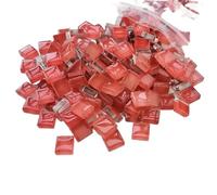 Mosaici di cristallo, Confezione da 300 tessere di mosaico in vetro autoadesive da 1 cm quadrate multicolore, materiali for il fai da te(Orange Red)