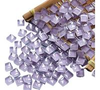 Mosaici di cristallo, Confezione da 300 tessere di mosaico in vetro autoadesive da 1 cm quadrate multicolore, materiali for il fai da te(Purple)