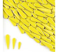Mosaici di cristallo, Piastrelle adesive in ceramica for mosaico fai da te a forma di gocce di pioggia, mix di 3 dimensioni, multicolore, 100 g, 3,5 oz(Lemon Yellow)