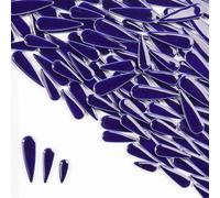 Mosaici di cristallo, Piastrelle adesive in ceramica for mosaico fai da te a forma di gocce di pioggia, mix di 3 dimensioni, multicolore, 100 g, 3,5 oz(Deep Blue)