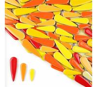 Mosaici di cristallo, Piastrelle adesive in ceramica for mosaico fai da te a forma di gocce di pioggia, mix di 3 dimensioni, multicolore, 100 g, 3,5 oz(Sun Mix)