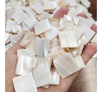 Mosaici di cristallo, Tessere di mosaico di conchiglie di perle autoadesive 100 g bianche 2x2 cm