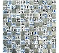 Mosaico/Aztechi Maya Inca Sintetico Blu/Nero/Argento 83-CB07 10 Mosaikmatten