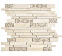Mosaico Bacchette Marmo Ceramica Mix Beige Opaco Parete Corpo Cucina Bagno
