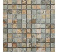 Mosaico Ceramica Gres Beige Marrone Verde-Grigio Opaco Parete WB18-25CB 1 Foglio