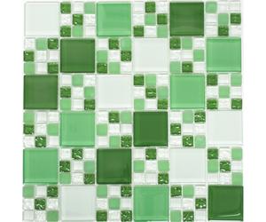Mosaico Combinazione Mix Verde / Opaco Cucina Parete 78-0504 10 Mosaikplatten