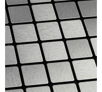 Mosaico cucina backsplash piastrelle adesivi auto impermeabile decorazione murale Peel e pannello composito in alluminio 30 x 30 cm oro argento marrone (argento)
