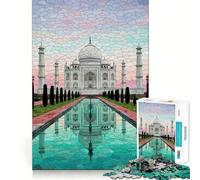 Mosaico del Taj Mahal, 1000 pezzi, puzzle per ragazzi, gioco stimolante, divertente e semplice, con incastri precisi, ideale per creare un'immagine di Babbo Natale 38x52cm