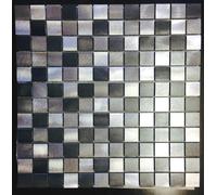 MOSAICO DI ALLUMINIO EFFETTO HI-TECH BAGNO CUCINA - MATTONELLE PIASTRELLE