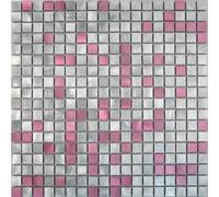 MOSAICO DI ALLUMINIO EFFETTO HI-TECH BAGNO CUCINA - MATTONELLE PIASTRELLE