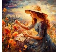 Mosaico di diamanti - donna con cappello
