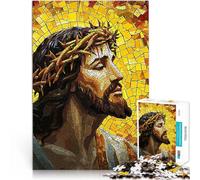 Mosaico di Gesù Cristo puzzle 1000 pezzi per adulti Aiuta il cervello ad allenare i giocattoli che creano dipendenza per coltivare la pazienza Opera d'arte 38x26cm