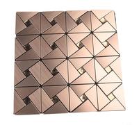 Mosaico in alluminio backsplash Peel and Wall Tile 30 x 30 cm auto cucina paraspruzzi oro argento rame vetro piastrelle (colore rame)