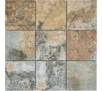 Mosaico IN Ceramica Gres Porcellanato Beige Braun Grigio-Verde Opaco Parete Muro