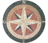 mosaico in marmo con iniziali punti cardinali DIAM. 150 cod 15
