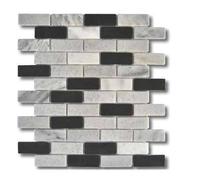 Mosaico in marmo su rete 30x30 maxi muretto bardiglio