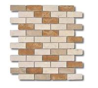 Mosaico in marmo su rete 30x30 maxi muretto brown