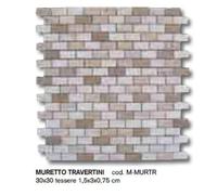 Mosaico in marmo su rete 30x30 Muretto travertini