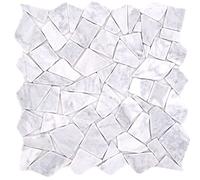 Mosaico in pietra naturale di marmo bianco opaco da parete, pavimento cucina bagno doccia - 1 tappetino