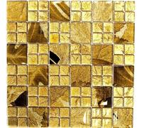 Mosaico IN Vetro Combinazione Desert Oro Specchio Piastrelle Parete 88-8DSG 10