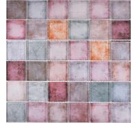 Mosaico IN Vetro Iridescente Lilla Blu Beige Specchio Piastrelle 88-0412 I 10