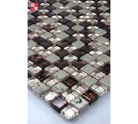Mosaico IN Vetro Marmorizzati Piastrelle Braun Champagne Nuovo 1m ² 8mm