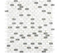Mosaico IN Vetro Muro Mattone Pietra Naturale Shell Bianco Cucina 86-0001 I