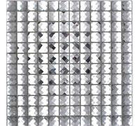 Mosaico IN Vetro Piastrella Diamantoptik Specchio Chiaro Argento Brillante