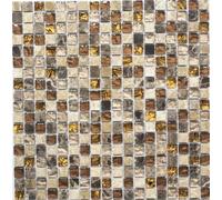 Mosaico IN Vetro Pietra Naturale Beige Braun Cristallo Specchio Piastrelle