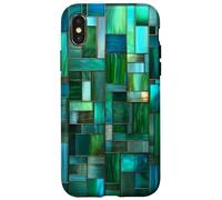 Mosaico in vetro verde piastrelle retrò mosaico nonna Custodia per iPhone X/XS