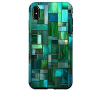 Mosaico in vetro verde piastrelle retrò mosaico nonna Custodia per iPhone XS Max