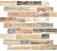 Mosaico IN Vetro Vintgage Old Legno Opaco Ottica Bagno 24-2093 I 10 Mosaikmatten