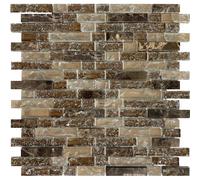 Mosaico Lumille cm 30x30 in pietra e vetro marrone Di colore marrone